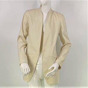 Eileen Fisher Bone Silk Open Front Blazer Jacket